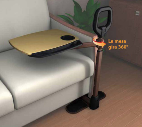 Manija de apoyo y mesa de servicio
